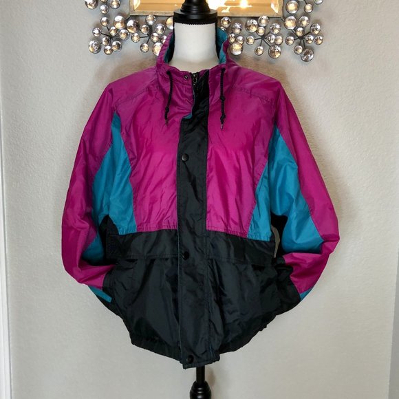 Super 90s Purple and Black Windbreaker Jacket -‎ Size Unisex Medium - Picture 5 of 11